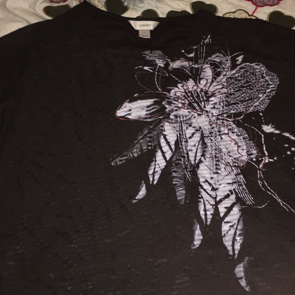 C.J.Banks top with floral design